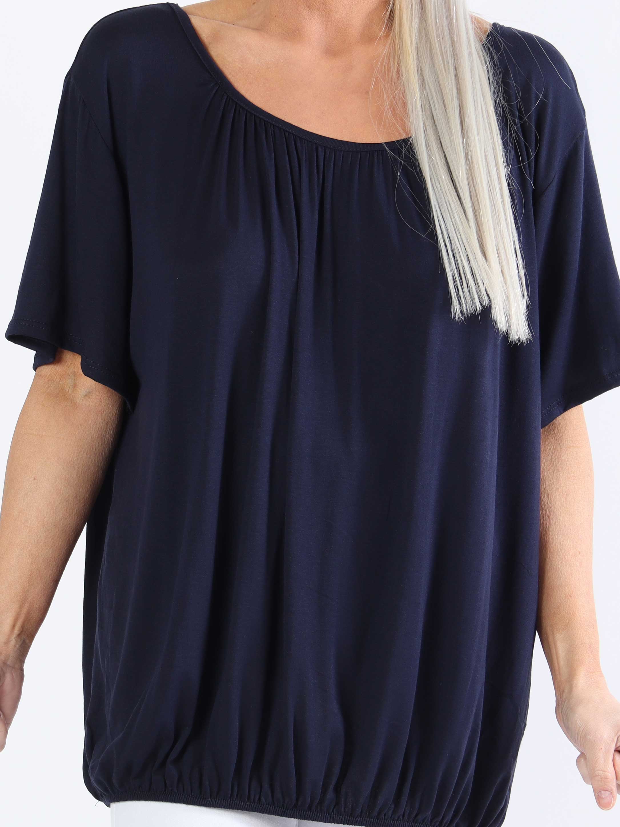 Miracle t-shirt - Basis t-shirt i plus size med elastik forneden (bestseller)